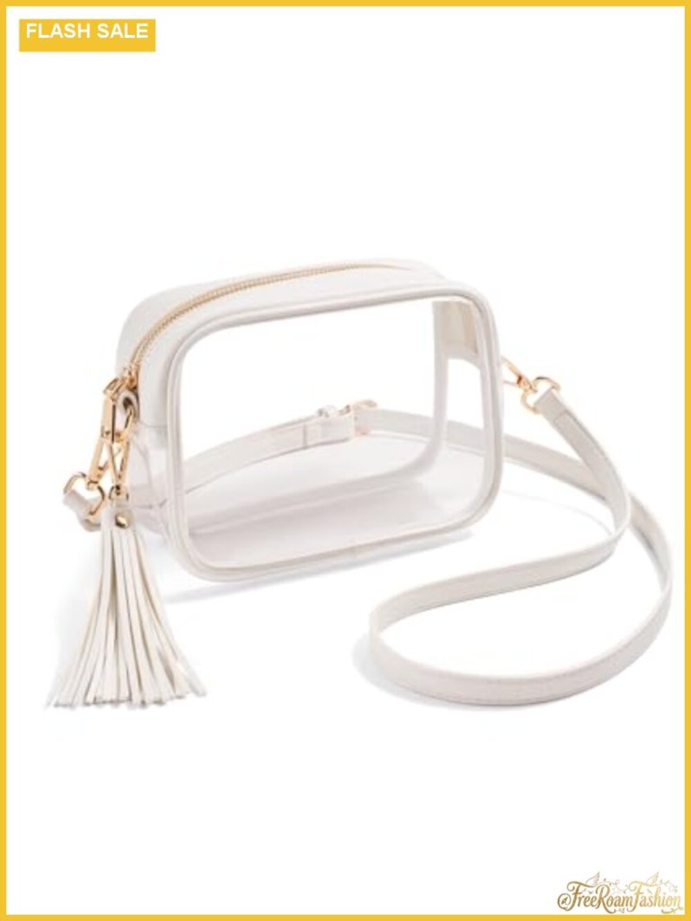 PVC Transparent Crossbody Bag Clear Stadium Approved Adjustable Strap